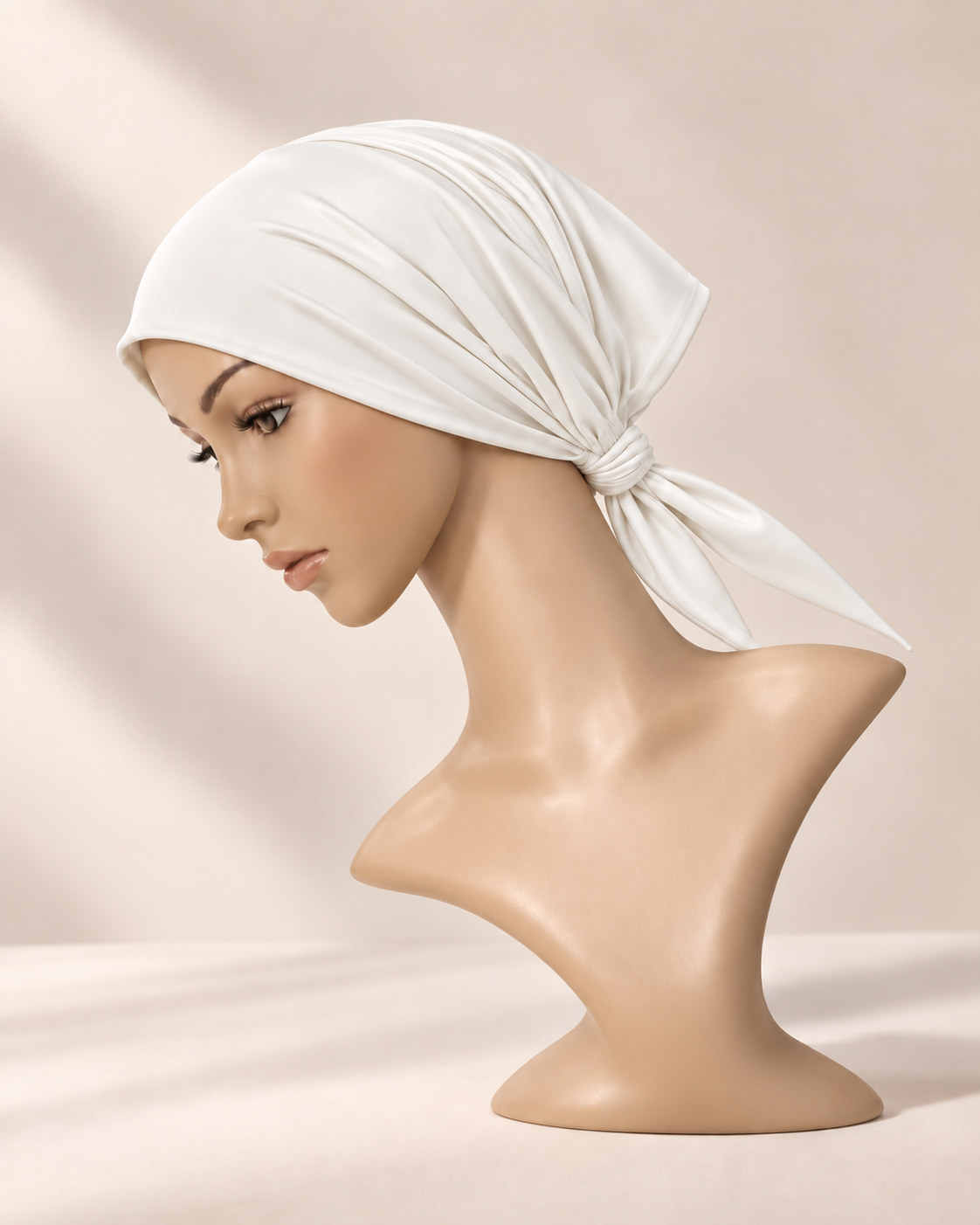 Bindbare Lycra-Unterhaube in Off-White