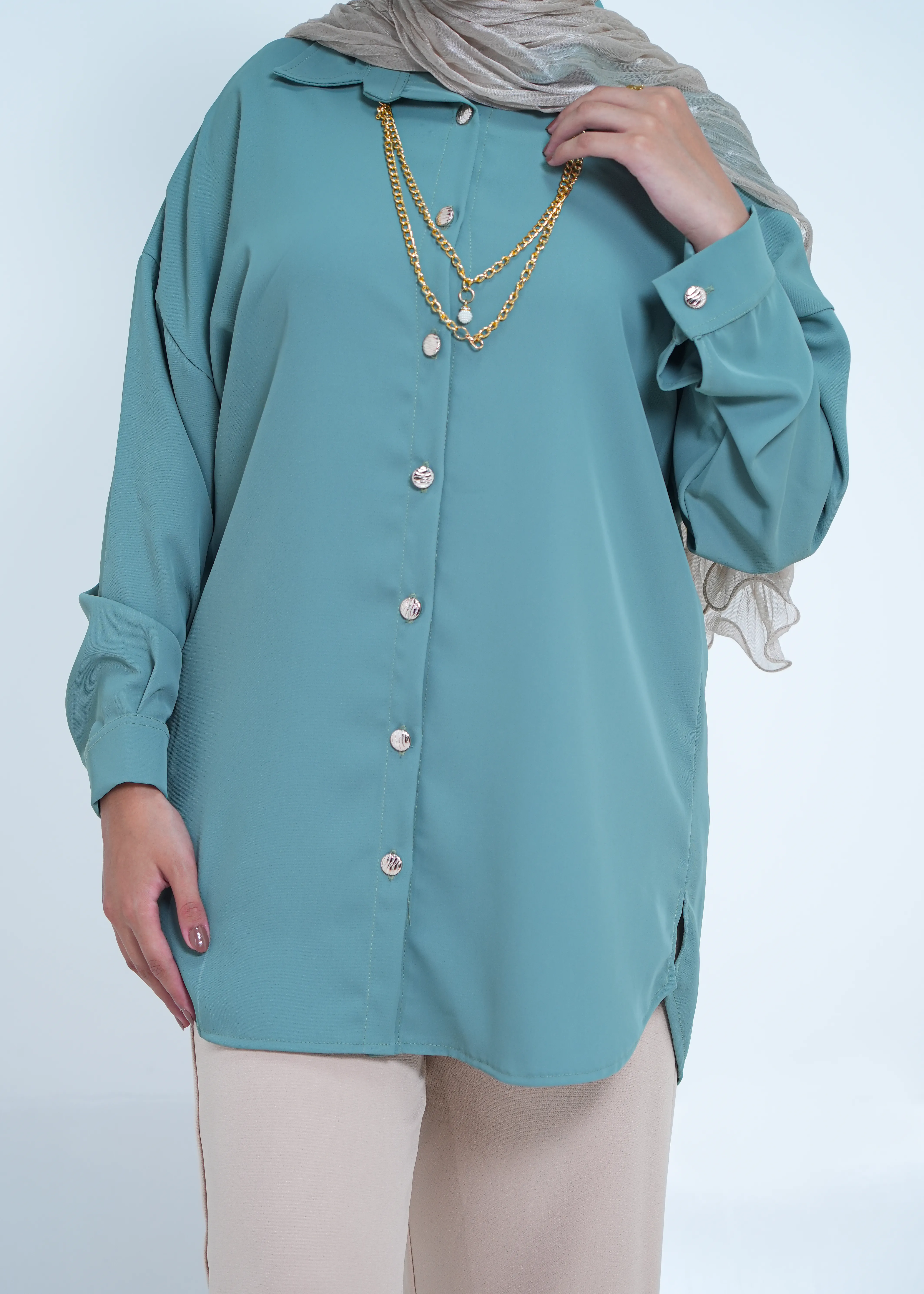 Top 1 in Dusty Turquoise - view 3