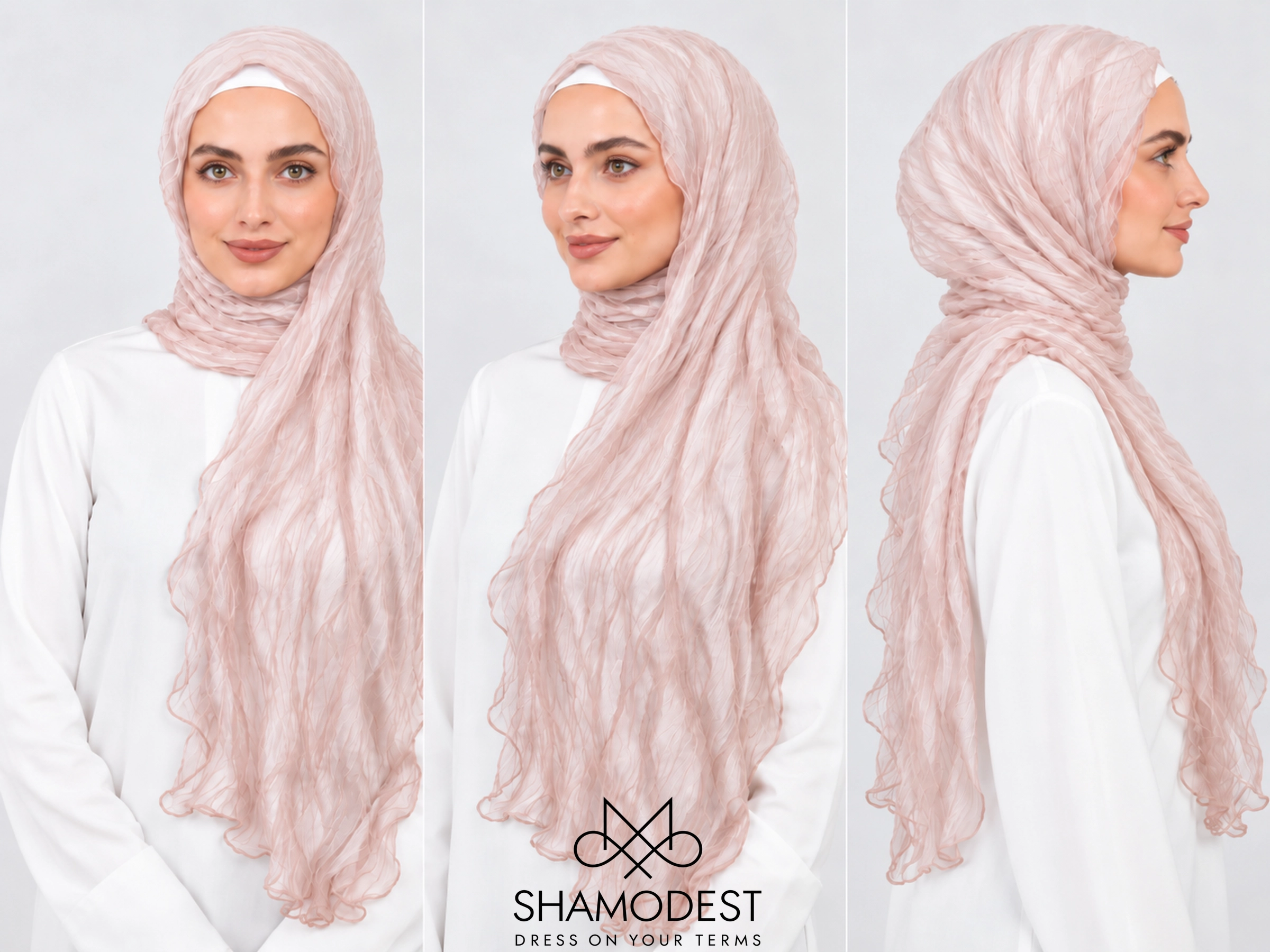 Lockerer Hijab in Blush Pink